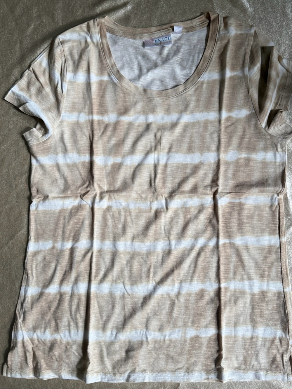 Belle Beach by Kim Gravel Tie-Dye Stripe Knit Top Small A602621